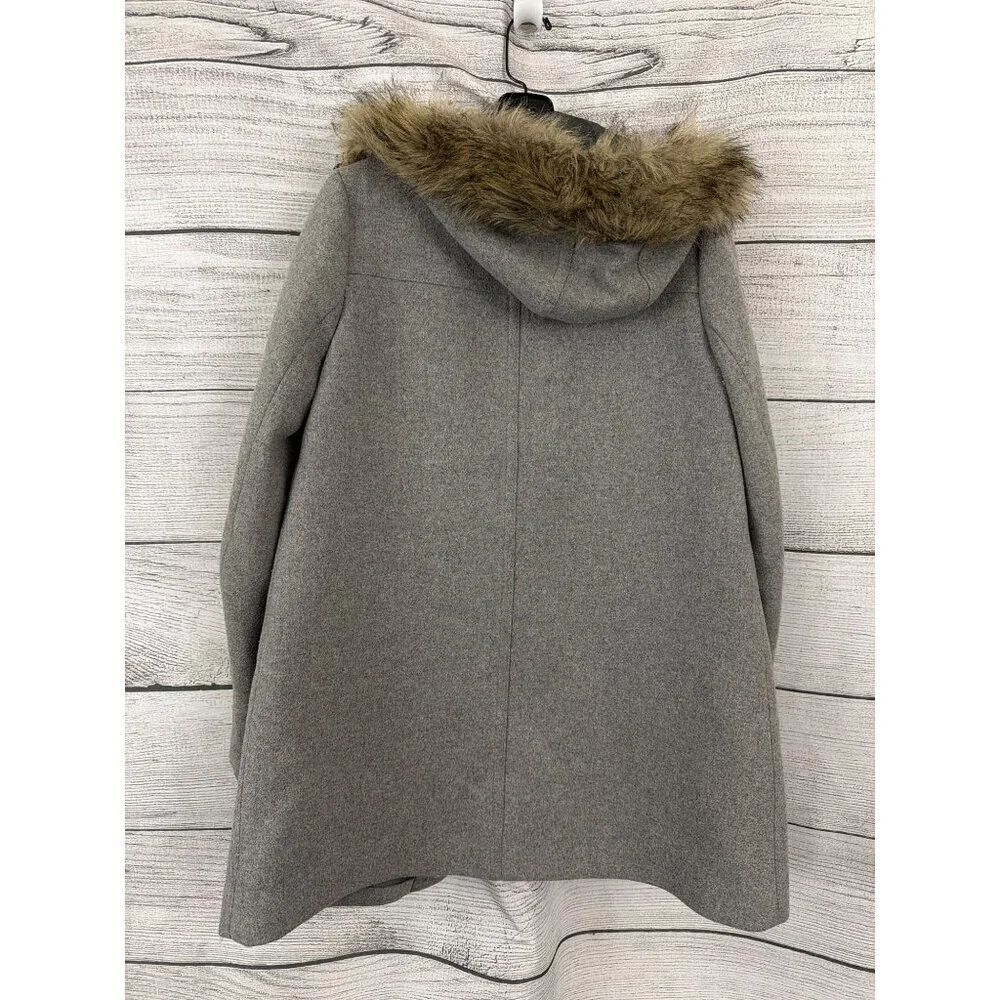 J.Crew Gray Vail Parka Faux Fur Trim Size 2 - Picture 3 of 3